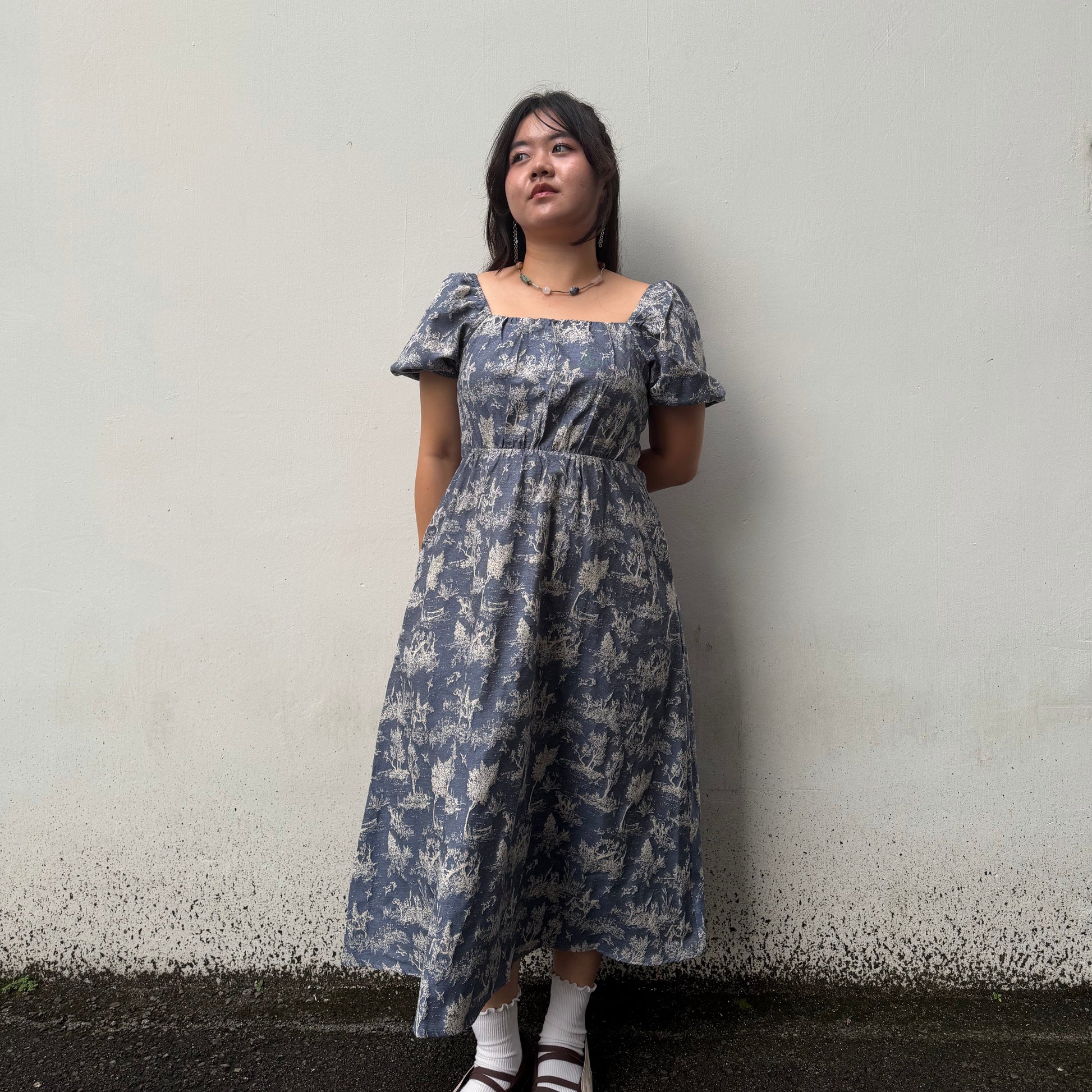 The Mad Theories Blake Denim Long/Short Jacquard Dress