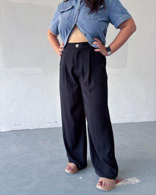 THE MAD THEORIES Blair Straight Cut Pants (Steel Grey & Black)