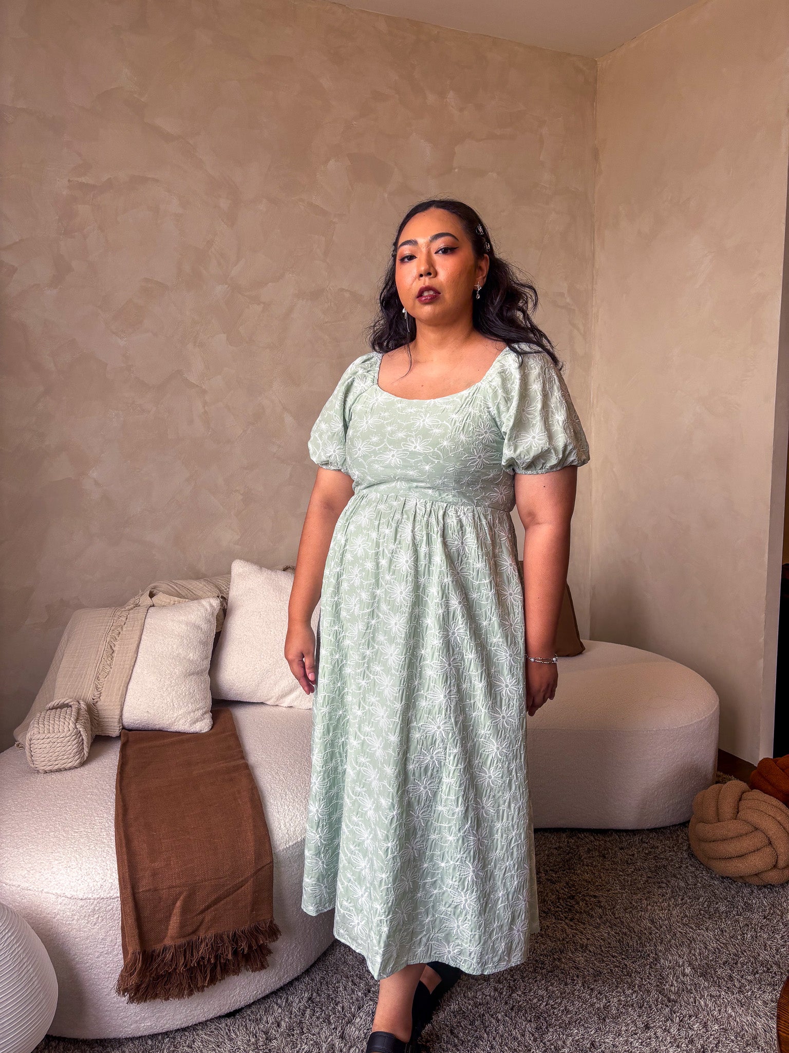 The Mad Theories Juno Embroidered Dress (Baby Blue & Seafoam Green)