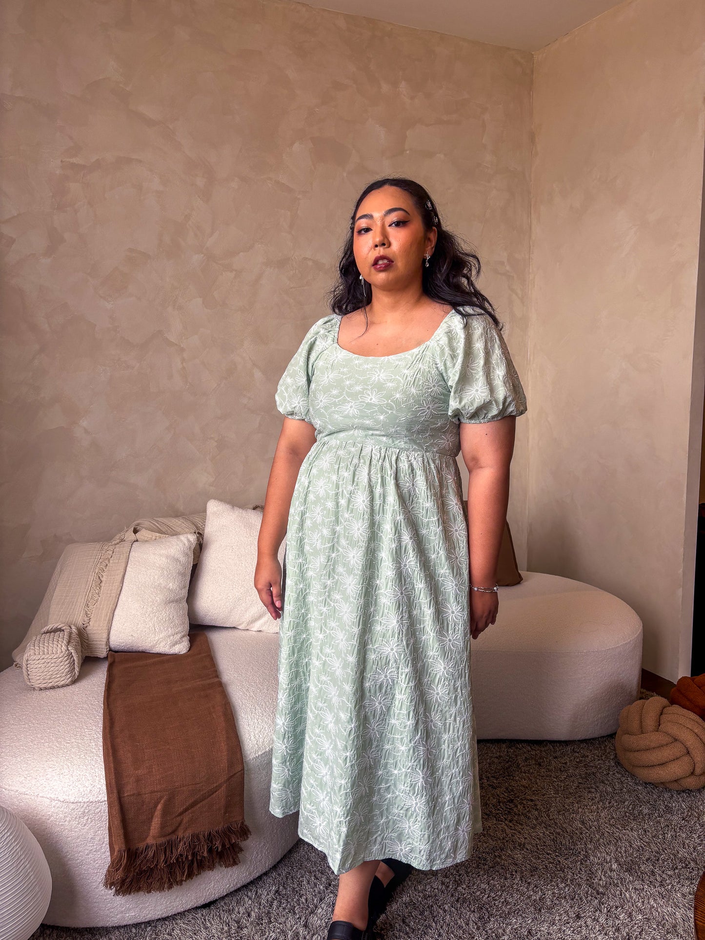 THE MAD THEORIES Juno Embroidered Dress (Baby Blue & Seafoam Green)
