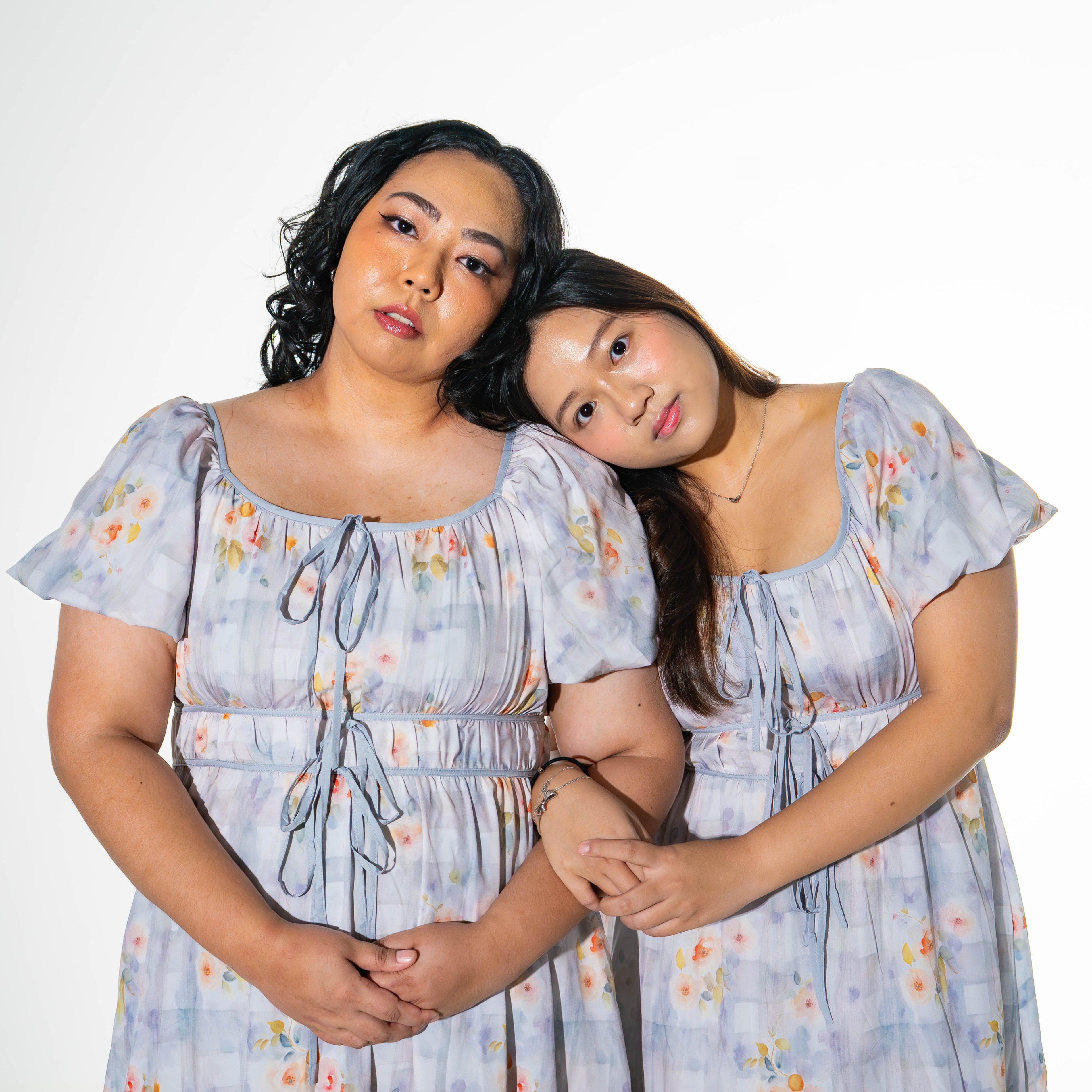 The Mad Theories Katie Milkmaid Checkered Floral Dress
