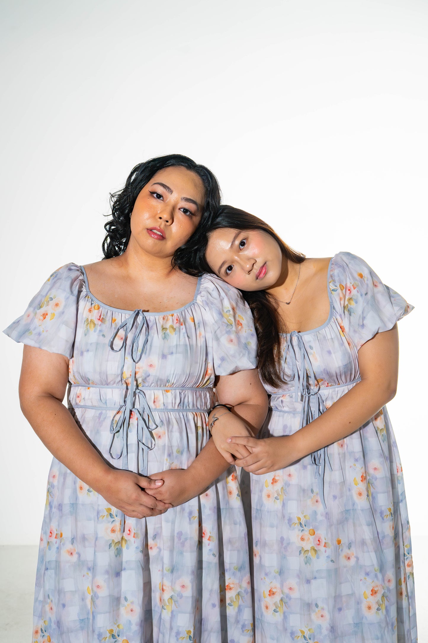 The Mad Theories Katie Milkmaid Checkered Floral Dress