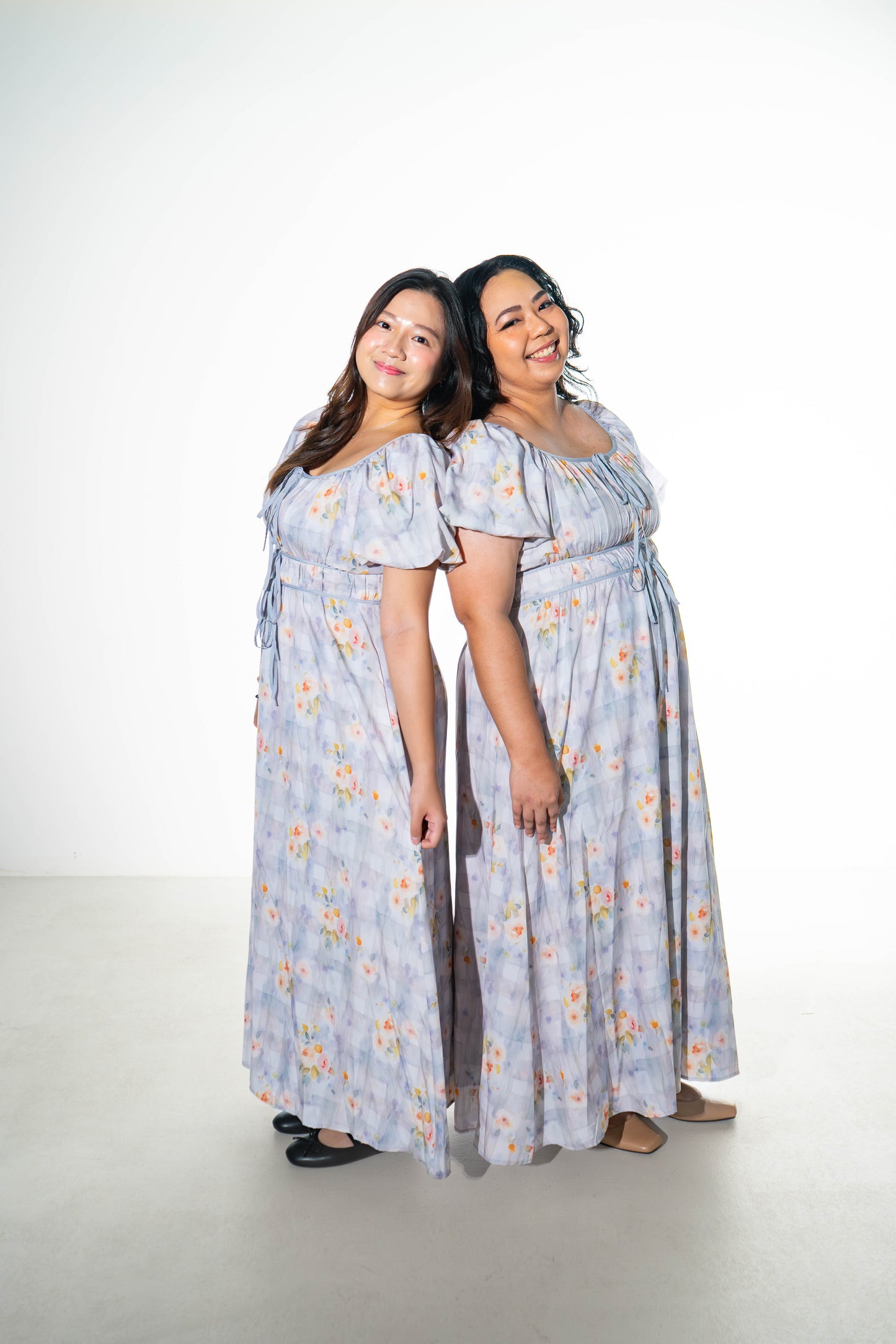 The Mad Theories Katie Milkmaid Checkered Floral Dress