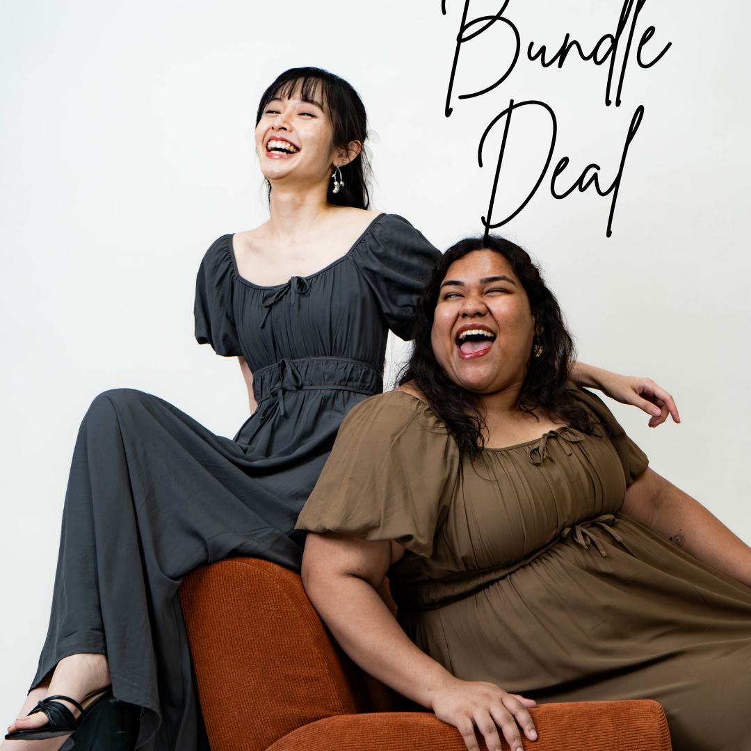 [BUNDLE OF 2] The Mad Theories Katie Milkmaid Solid Dress
