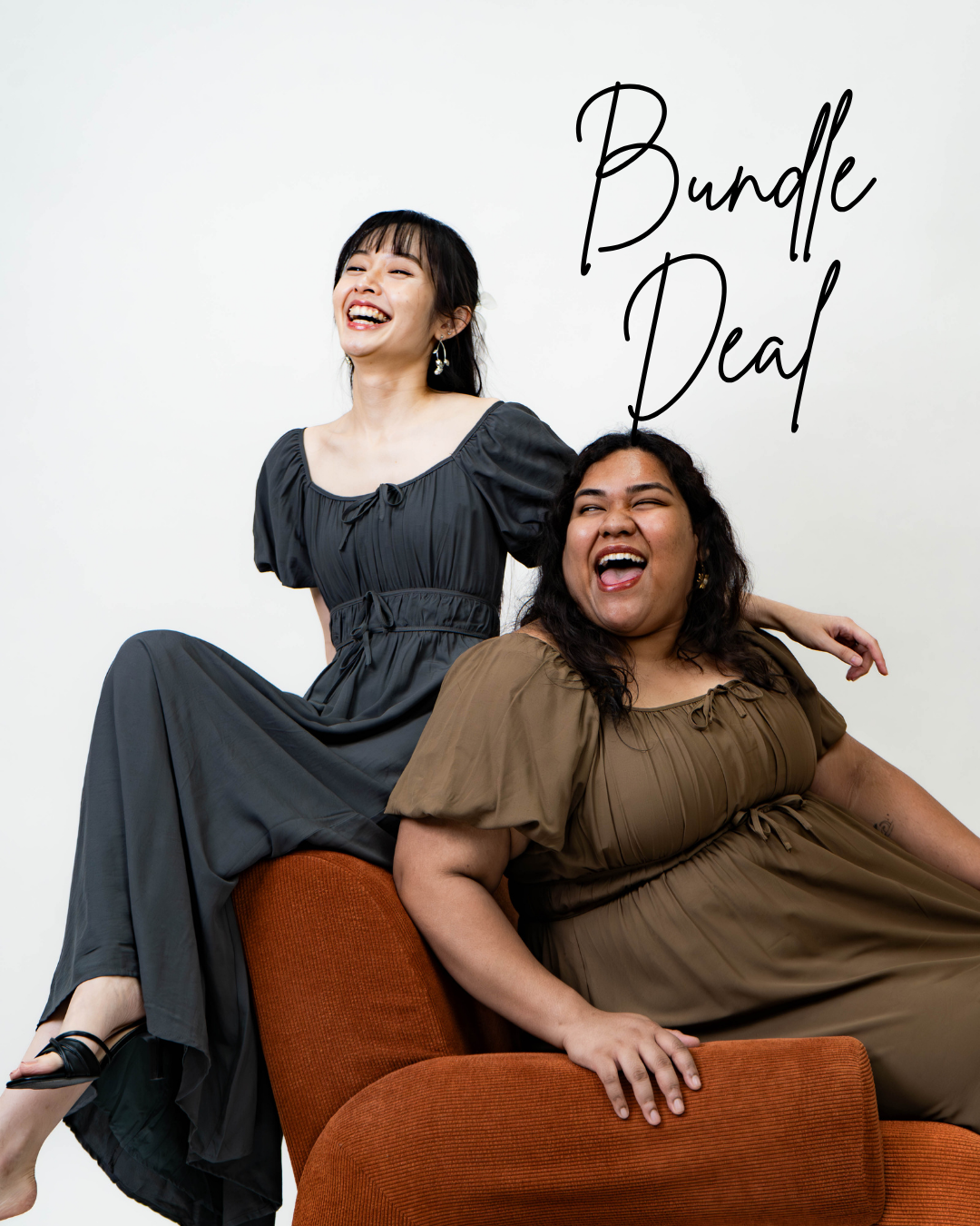 [BUNDLE OF 2] The Mad Theories Katie Milkmaid Solid Dress