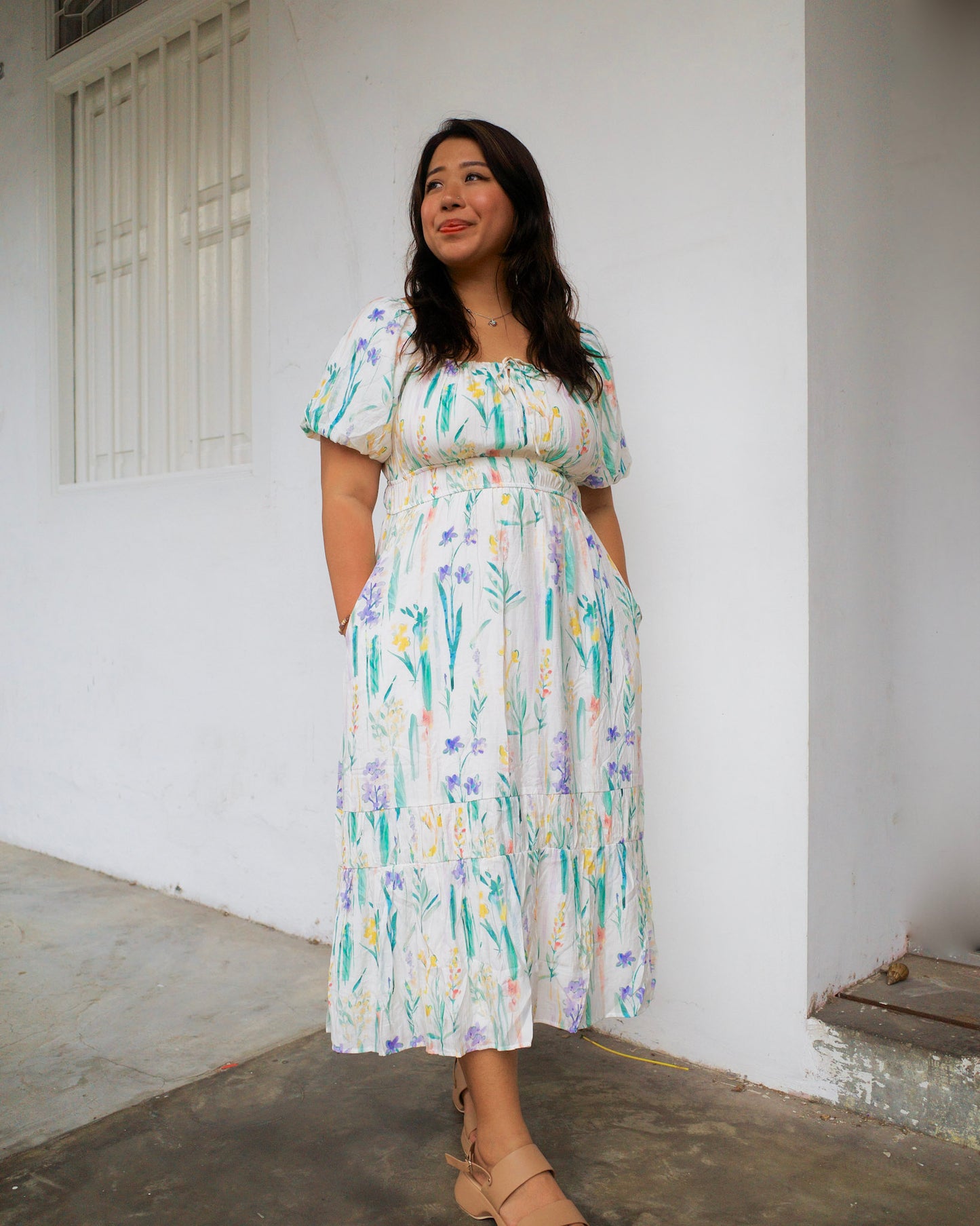 THE MAD THEORIES Addison Puffy Sleeve Tie Dress