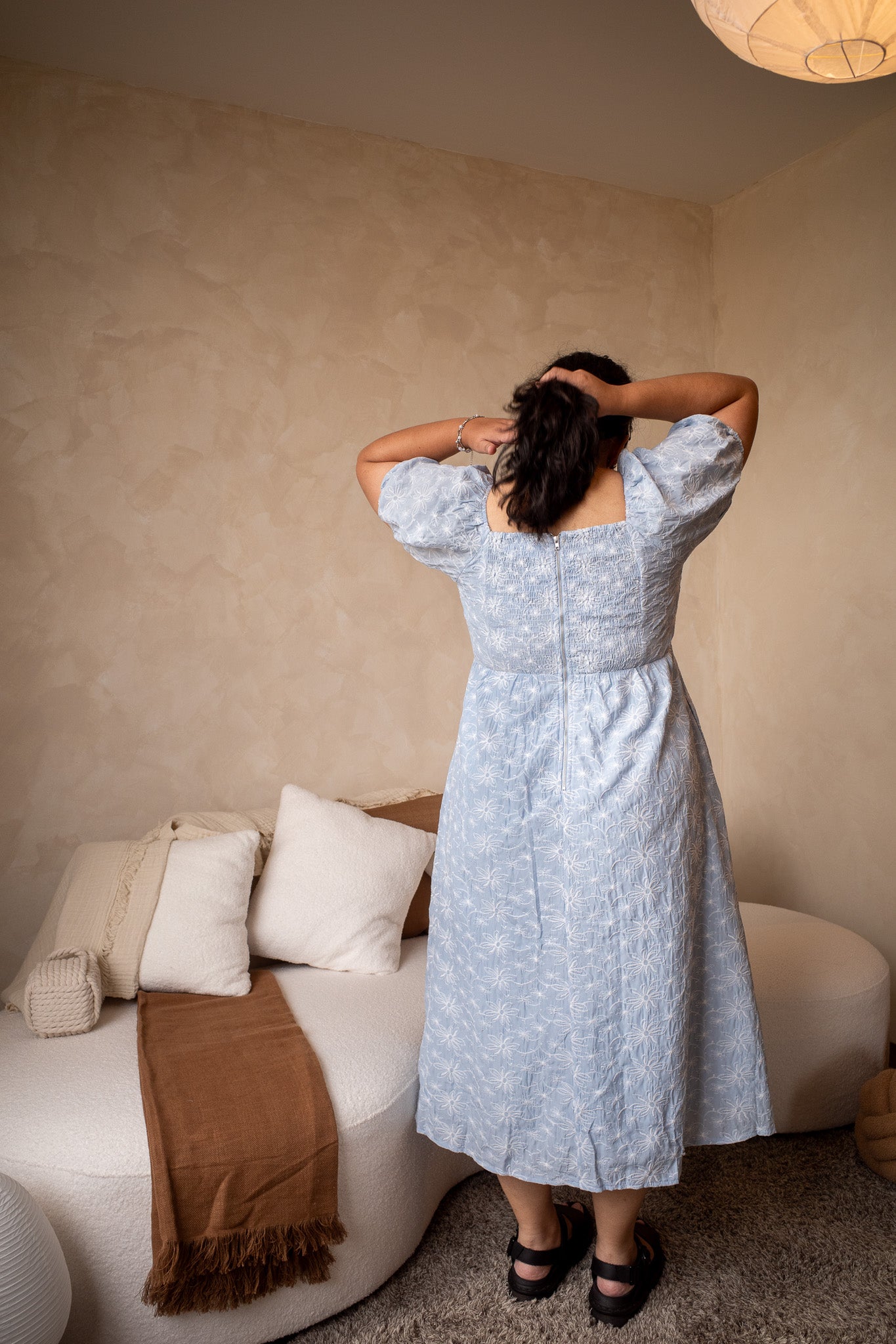 THE MAD THEORIES Juno Embroidered Dress (Baby Blue & Seafoam Green)