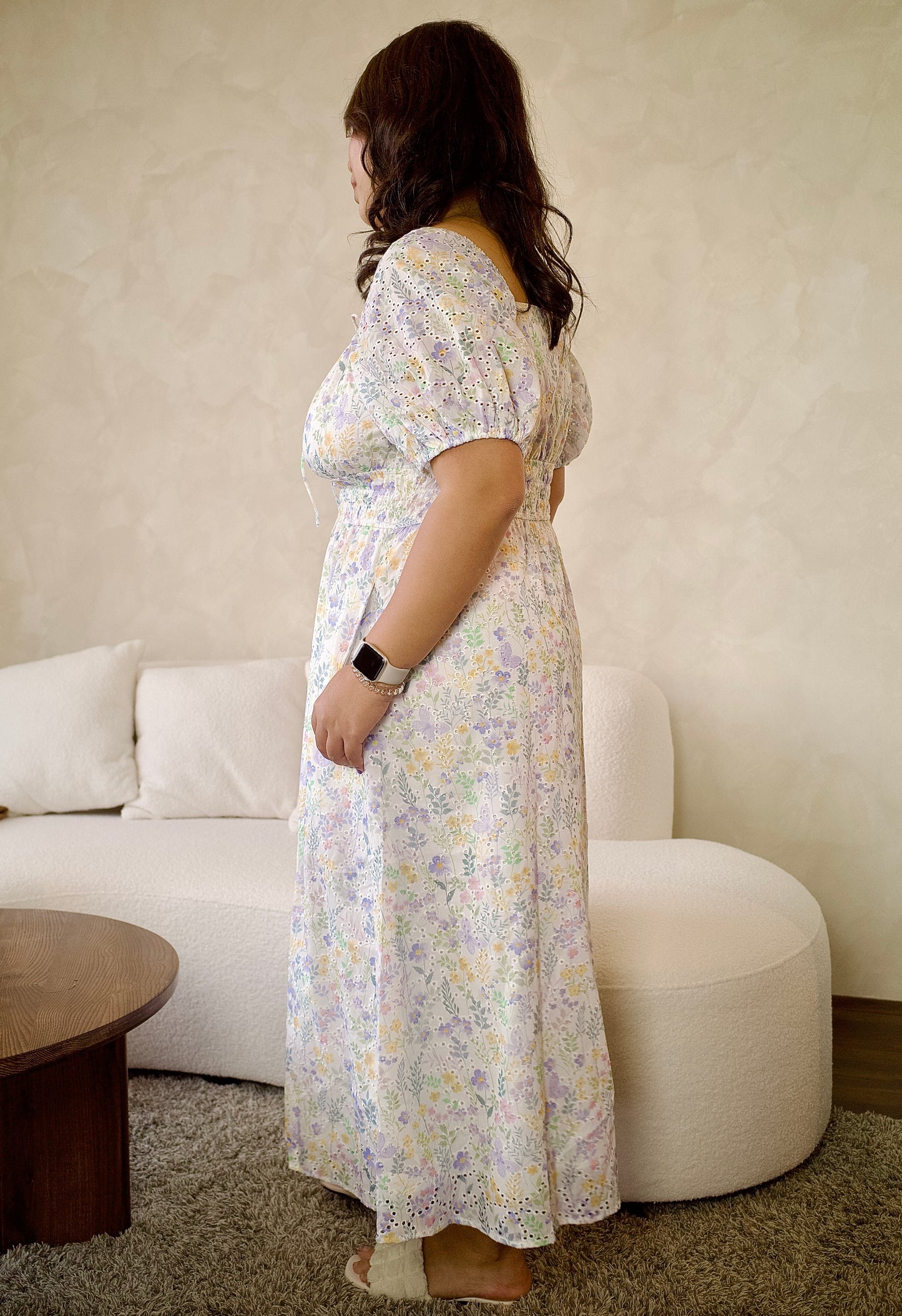 THE MAD THEORIES: Brooke Eyelet Floral Midi Dress