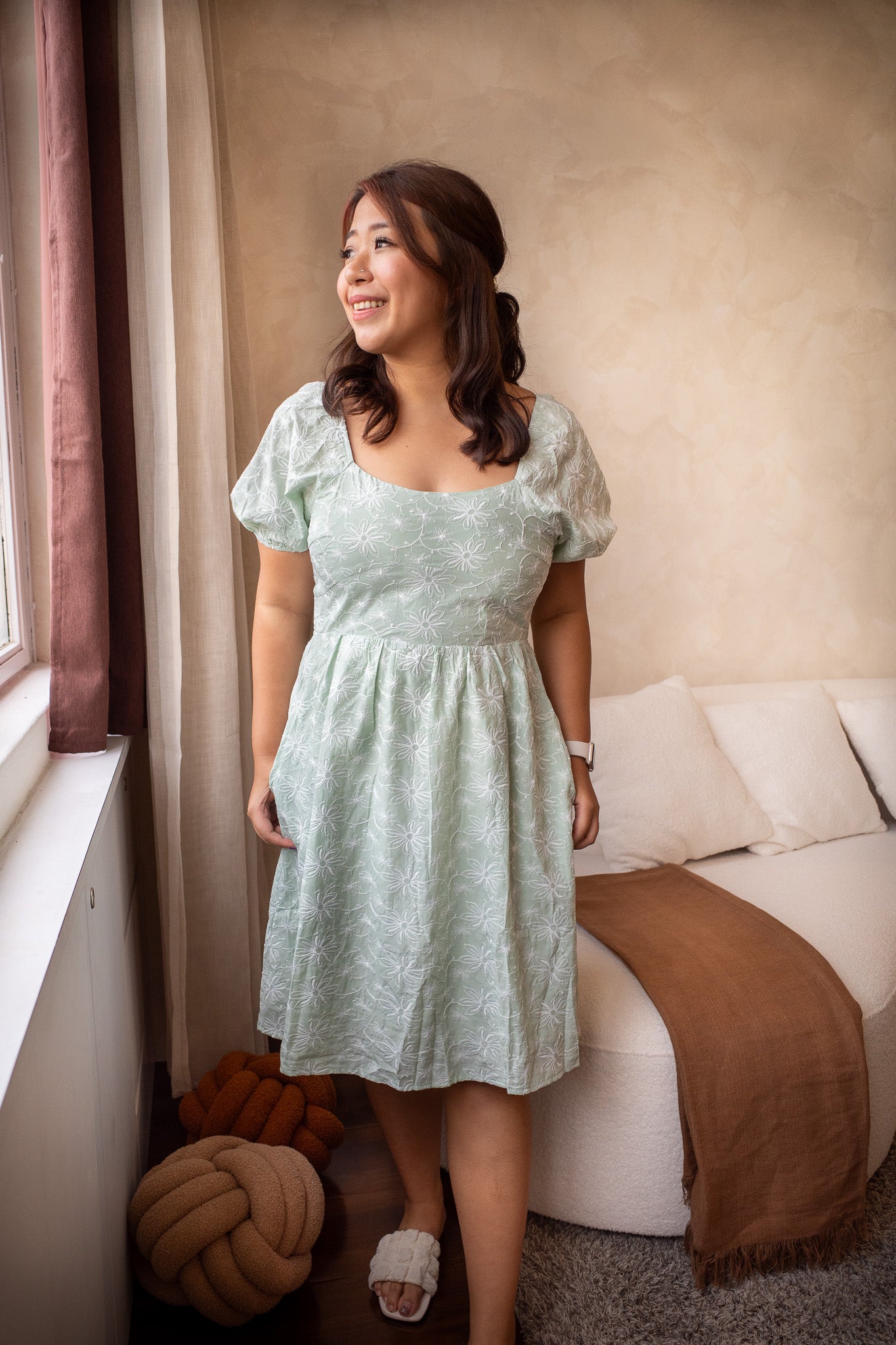 The Mad Theories Juno Embroidered Dress (Baby Blue & Seafoam Green)