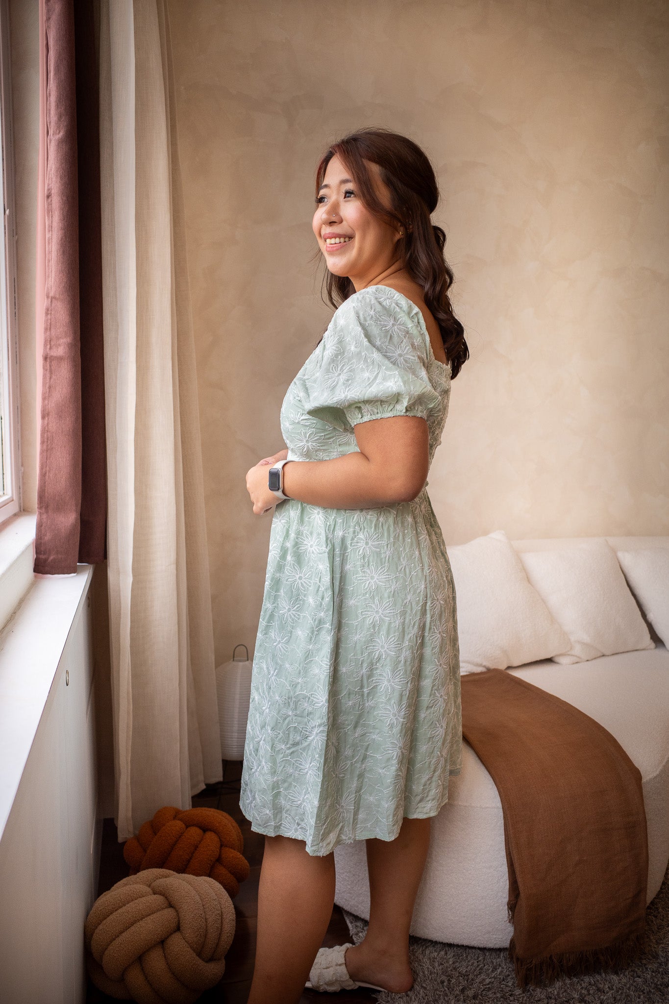THE MAD THEORIES Juno Embroidered Dress (Baby Blue & Seafoam Green)