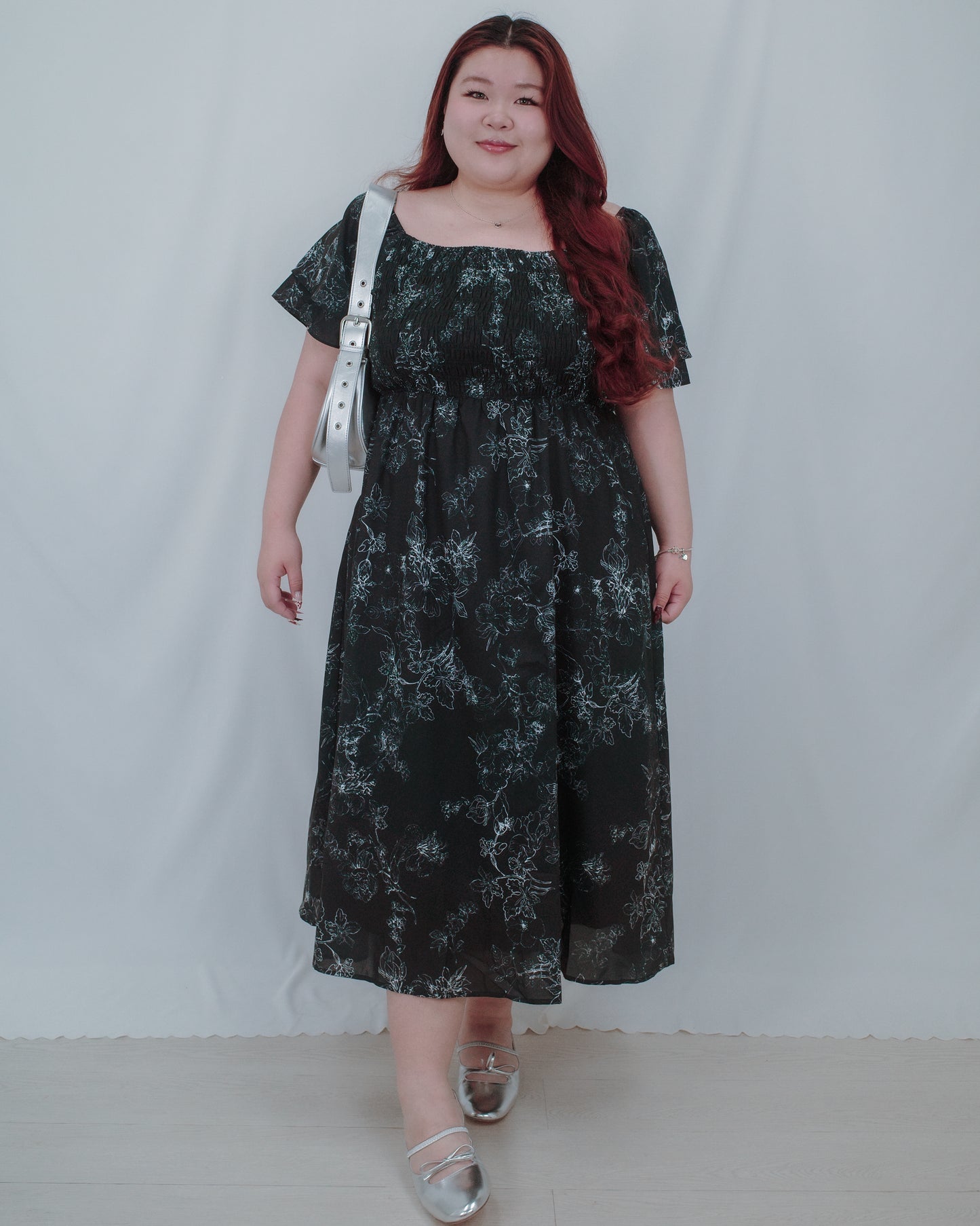 Ella Double Flutter Sleeves Smocked Dress