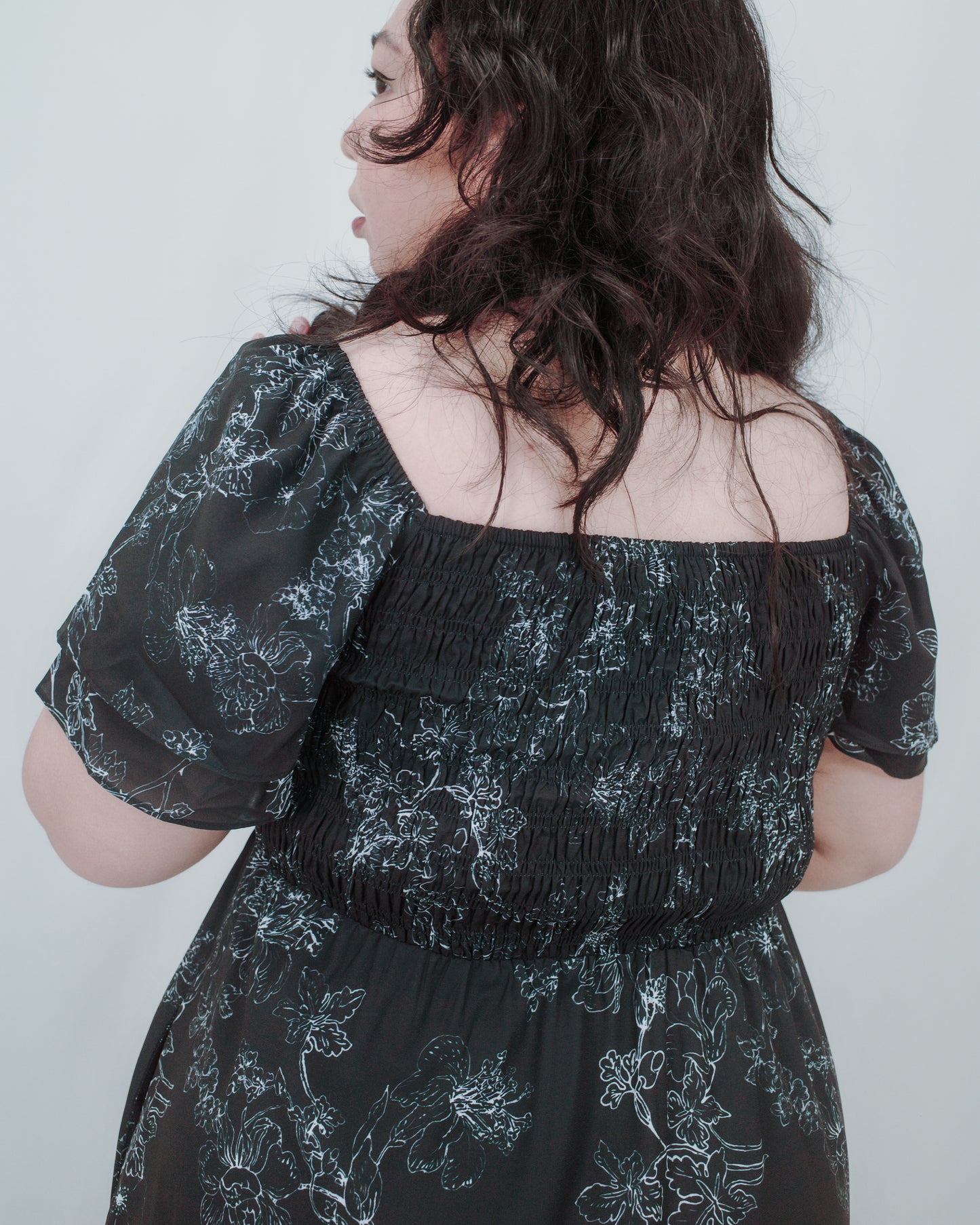 Ella Double Flutter Sleeves Smocked Dress