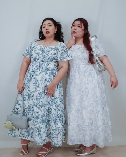 *PO* THE MAD THEORIES Elfee Pleated Porcelain Maxi Dress