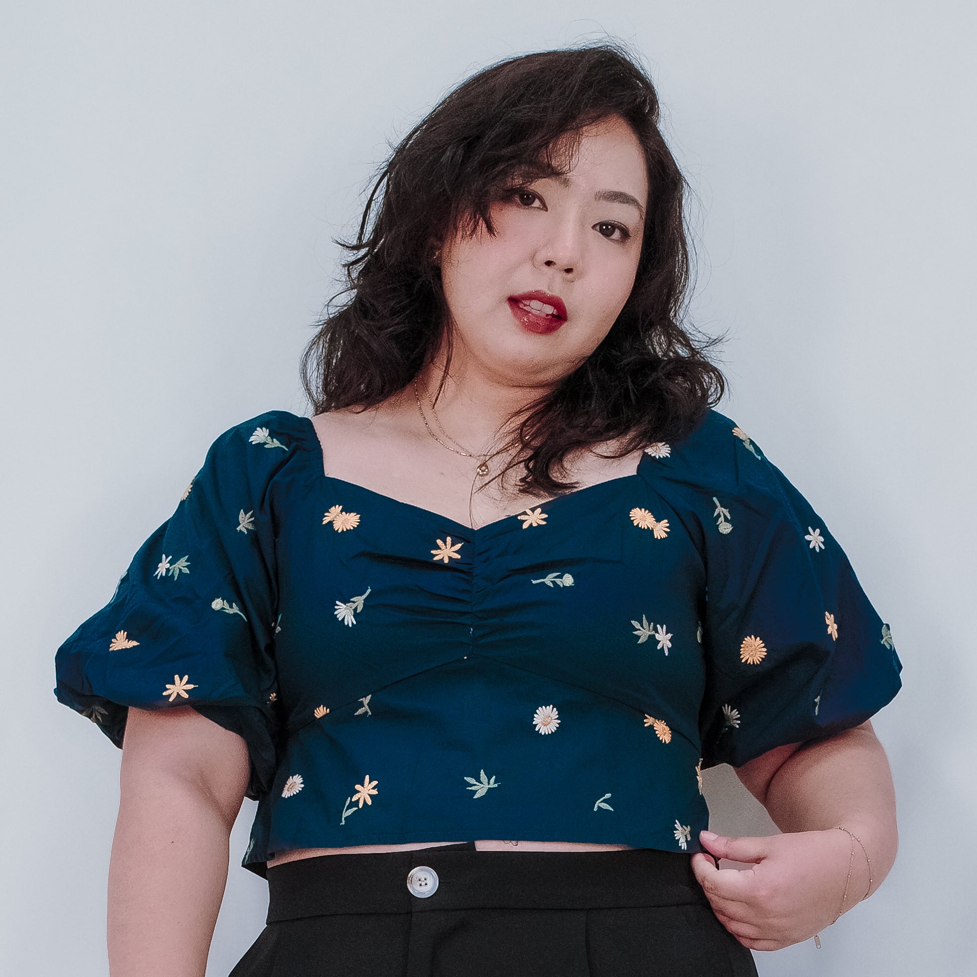 The Mad Theories Trish 2.0 Blouse Top (Navy Blue, Sage Green, White)