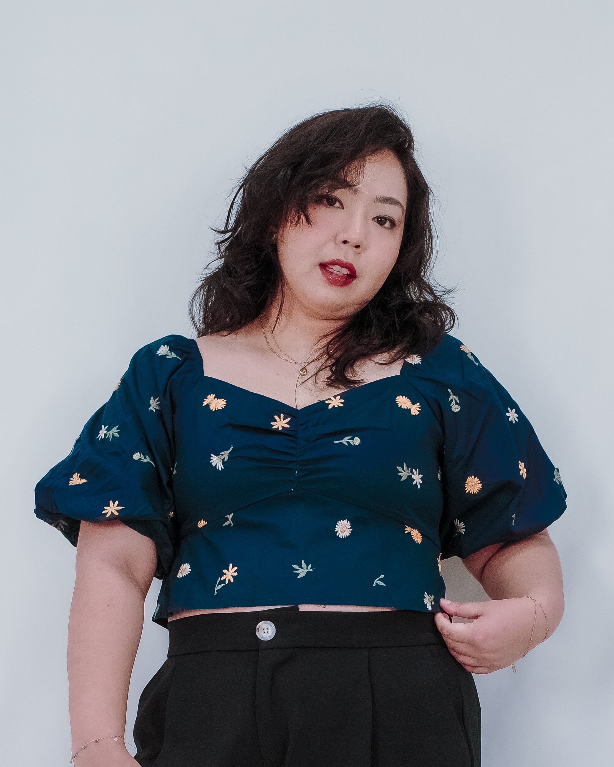 The Mad Theories Trish 2.0 Blouse Top (Navy Blue, Sage Green, White)