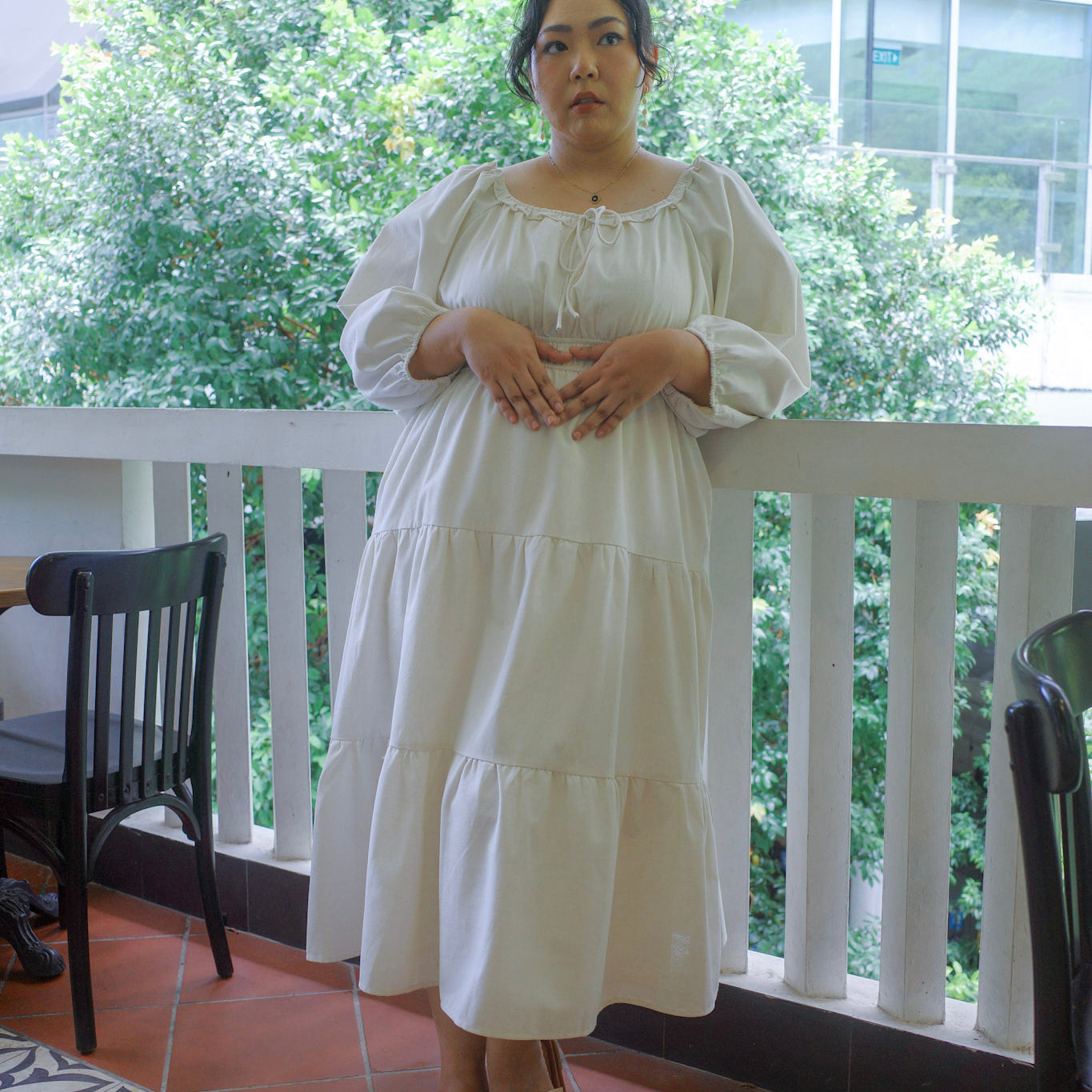 The Mad Theories Nelly Linen Long Sleeve Dress