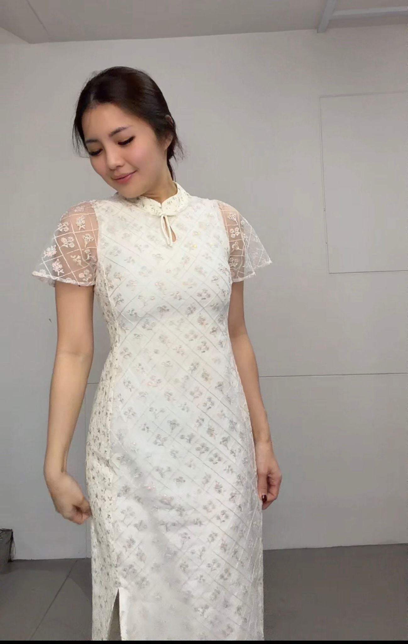 The Mad Theories Jocie Sequin Floral Dress & Cheongsam