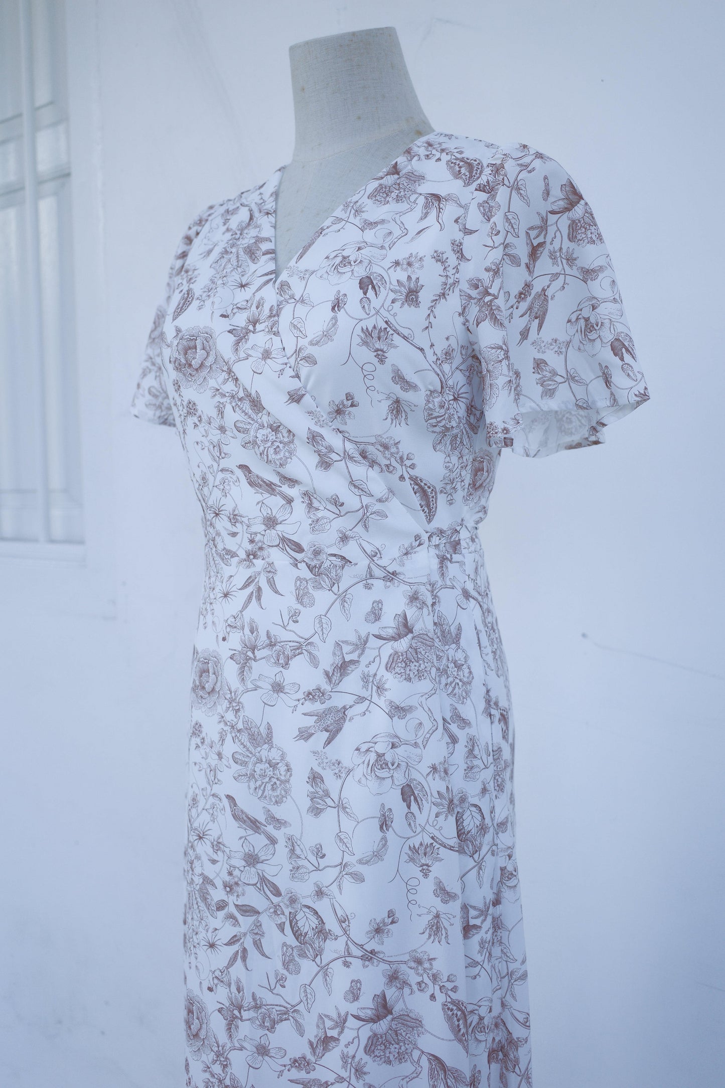 Callie Flutter Sleeve Wrap Dress - TMTSG - www.themadtheories.com