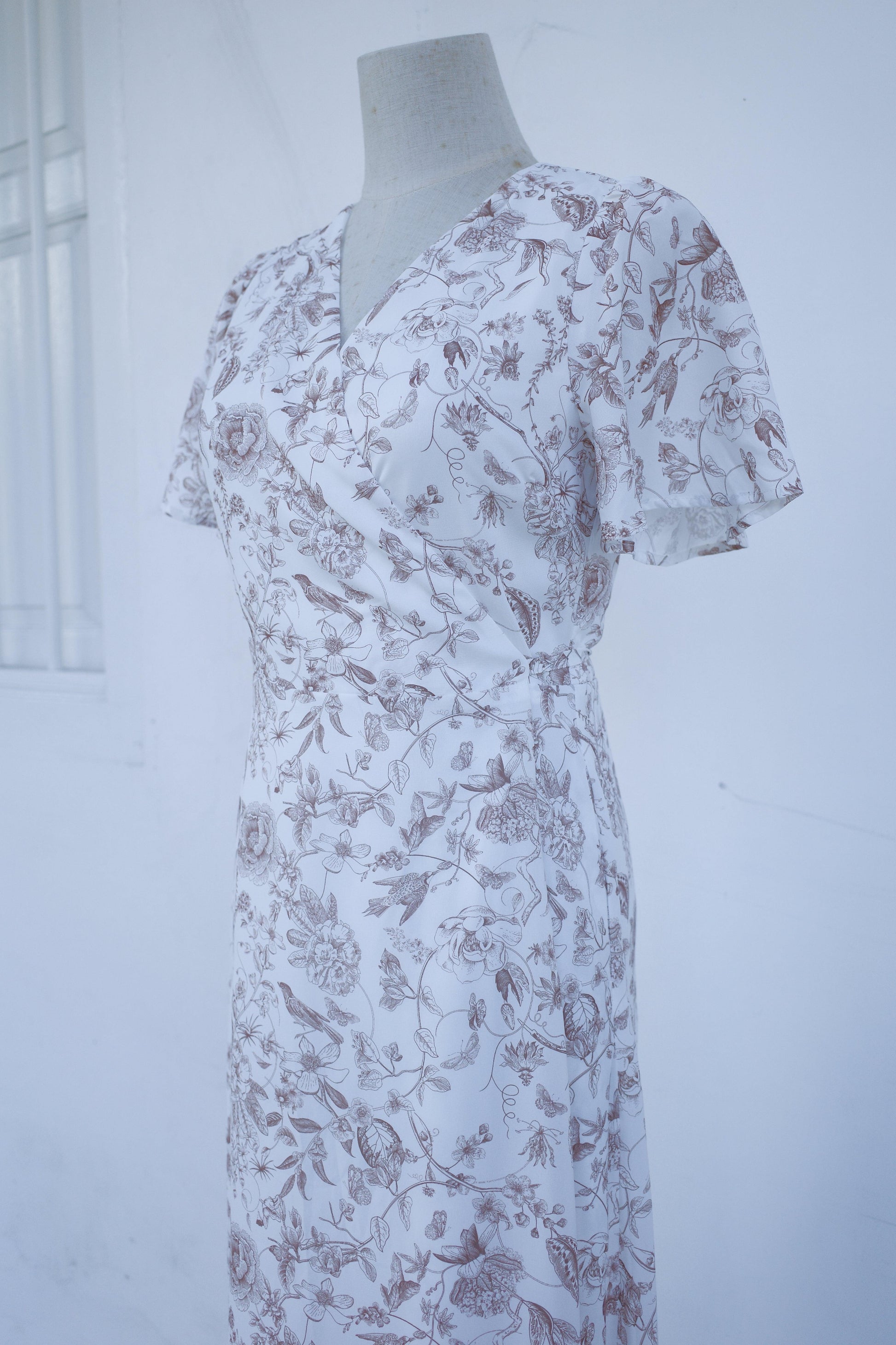 Callie Flutter Sleeve Wrap Dress - TMTSG - www.themadtheories.com