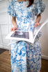 Indy Porcelain Midi-Dress (Blue) - TMTSG - www.themadtheories.com