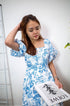 Indy Porcelain Midi-Dress (Blue) - TMTSG - www.themadtheories.com